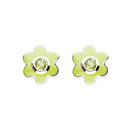 Peridot Birthstone Flower Stud Earrings (Aug)