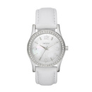 DKNY Fashion Watch with White Leather Strap