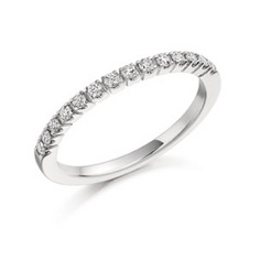 image of Platinum Brilliant Cut 4 Claw Individual Set Diamond 1.80mm Half Eternity Ring