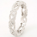18ct White Gold 4mm Floral Diamond Ring