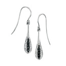 9ct White Gold Black & White Diamond Drop Earrings