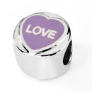 Lilac Love Hearts Charm Bead