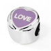 Lilac Love Hearts Charm Bead