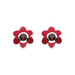 Garnet Birthstone Flower Stud Earrings (Jan)
