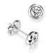 18ct White Gold Heavy Bezel Set Round Diamond Stud Earrings
