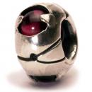Silver Bead with Garnets
