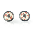 
Jane Moore Oxidised Silver & Red Enamel Disk Stud Earrings
