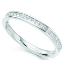 18ct White Gold Princess Cut Channel Set 2.55mm Diamond Half Eternity Ring