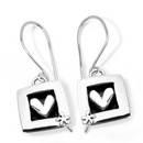 Linda Macdonald Oxidised Silver Square Secrets Drops