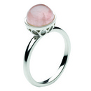 Rose Quartz Flower Cup Cabochon Ring