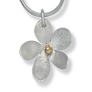 Linda Macdonald Silver and 9 Carat Yellow Gold Medium Daisy Necklace