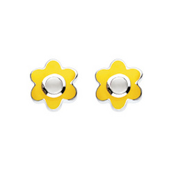 image of Moonstone Birthstone Flower Stud Earrings (June)