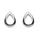 Sterling Silver Open Teardrop Stud Earrings