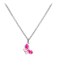 image of Beautiful Pink Butterfly Necklace