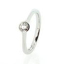 18ct White Gold Bezel Set 0.26ct Diamond Ring