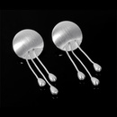 Unique Disk Stud Earrings with Tear Drop Detail