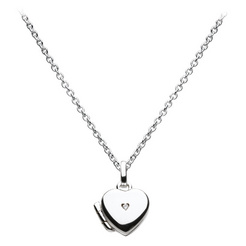 image of Dinky Diamond Heart Locket Necklace