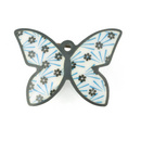 Jane Moore Oxidised Silver & Blue Enamel Butterfly Brooch