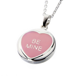 image of Pink Love Heart 'Be Mine' Necklace