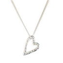 Marlene Hounam Large Silver Textured Open Heart Necklace