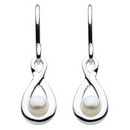 Sterling Silver Freshwater Pearl Pear Drop Earrings