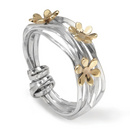 Linda Macdonald Silver and 9ctY Scribbles Ring