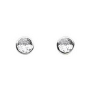 Sterling Silver Small Round Cut CZ Stud Earrings