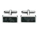 Stainless Steel & Black Resin Cufflinks