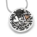 Linda Macdonald Silver and 9 Carat Rose Gold Circle of Love Large Round Necklace
