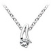 Sterling Silver Double Wave CZ Pendant with Fine Trace Chain