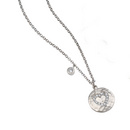 Silver Heart & CZ Disk Necklace