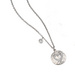 Silver Heart & CZ Disk Necklace
