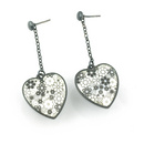 
Jane Moore Oxidised Silver & Enamel Heart Drop Earrings