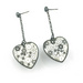 Jane Moore Oxidised Silver & Enamel Heart Drop Earrings