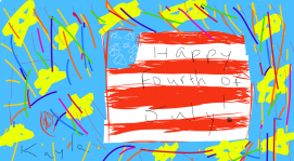Fireworks+American Flag