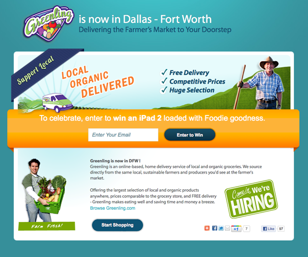 Contest marketing - Example from Greenling
