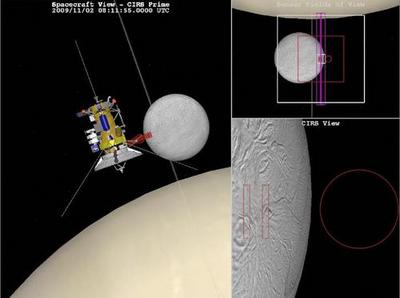 Cassini Soars by Enceladus