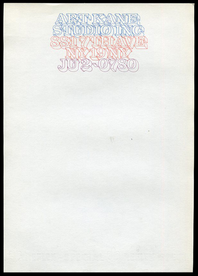 Art Kane Letterhead