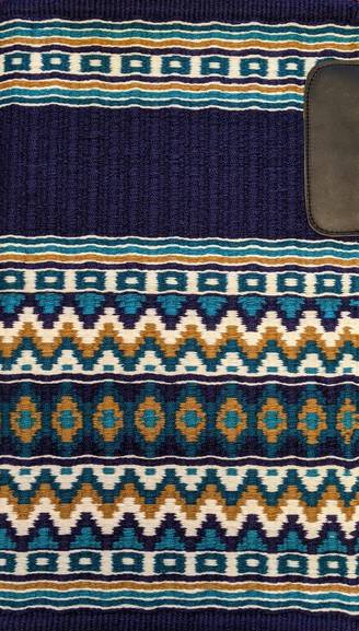 Dark Navy Blue, Dark Teal, Teal, Tobacco, and White 35x42