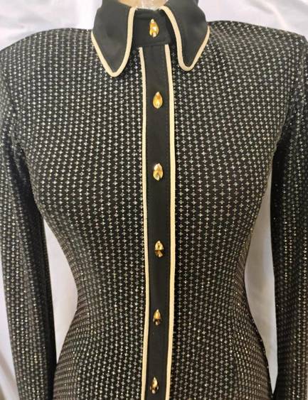 Black and Gold Print Hidden Zip