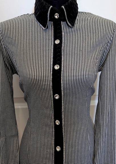 Black and White Houndstooth Hidden Zip