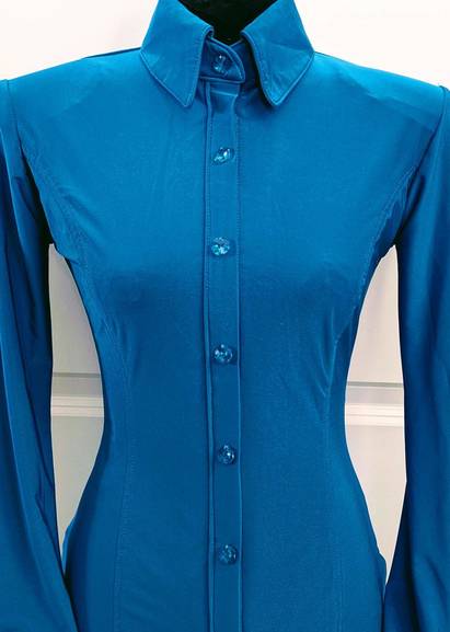 Dark Turquoise Smooth Lycra Hidden Zip