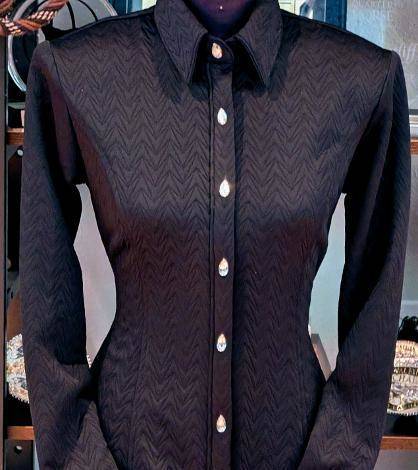 Black Textured Lycra Hidden Zip