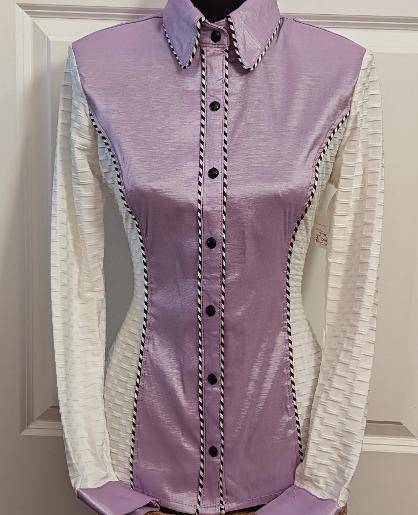 Lavender Taffeta & White Textured Lycra