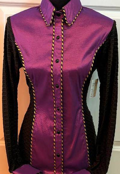Magenta Taffeta and Black Textured Lycra