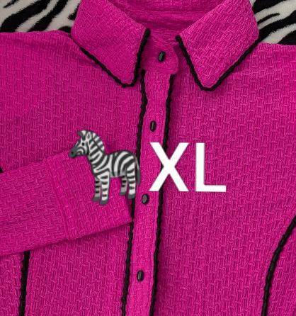 Hot Pink Textured Lycra with Black Piping