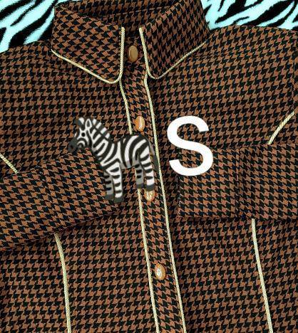Rust and Black Houndstooth with Tan Piping