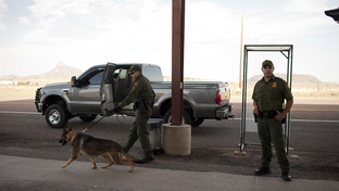 Border Patrol Checkpoint on Hwy 118, south of Alpine, Tex. 