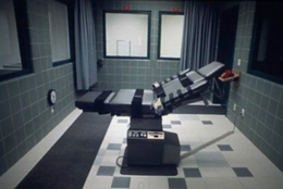 This gurney is used to perform executions at Terre Haute by lethal injection.