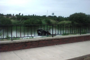 Border Patrol in a speedboat patrolling the Rio Grande in Laredo, Texas